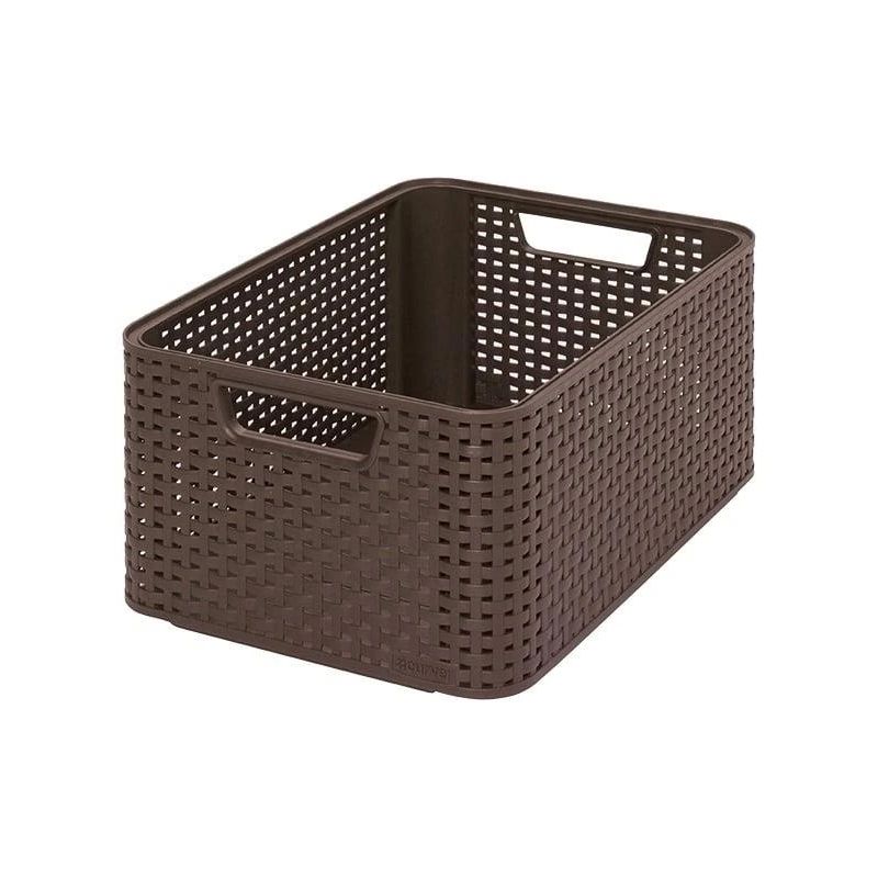 Curver Style uzglabāšanas grozs M, rotangpīšanas efekts, brūns, 18 L ,38,6×28,7×17 cm,