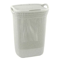 LAUNDRY BASKET „KNIT“, 57 l, 228391, WHITE,