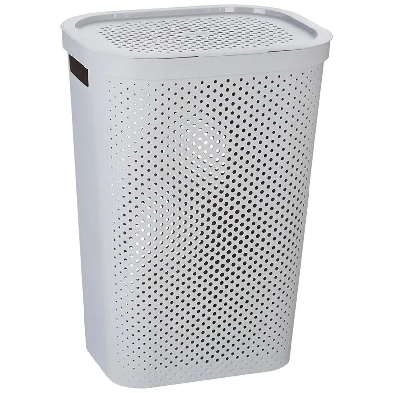 Veļas kaste Curver Infinity Dots, 60 l, pelēka krās., 44 cm x 35 cm