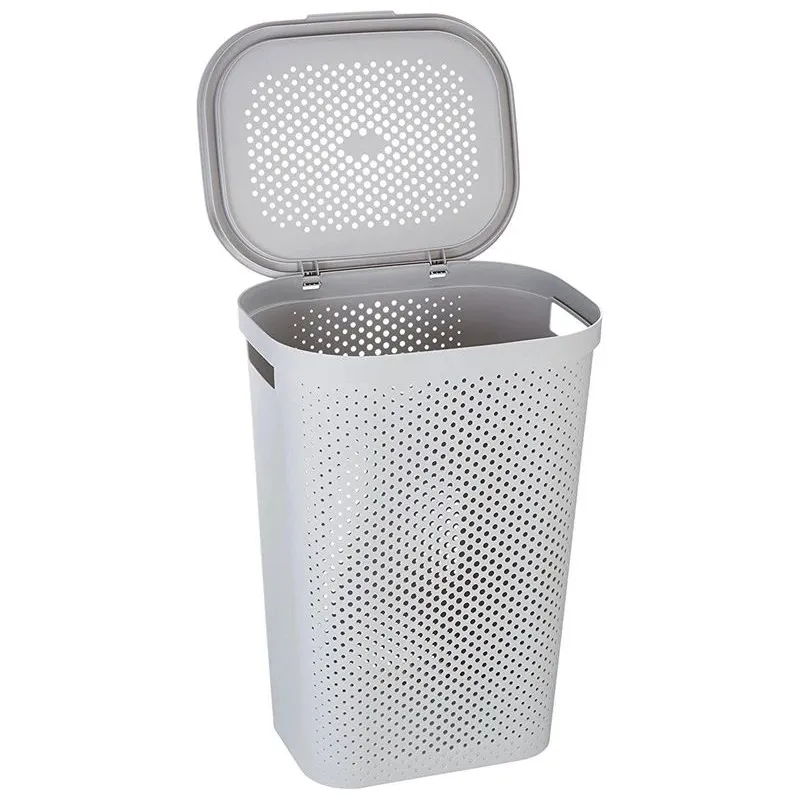 Veļas kaste Curver Infinity Dots, 60 l, pelēka krās., 44 cm x 35 cm