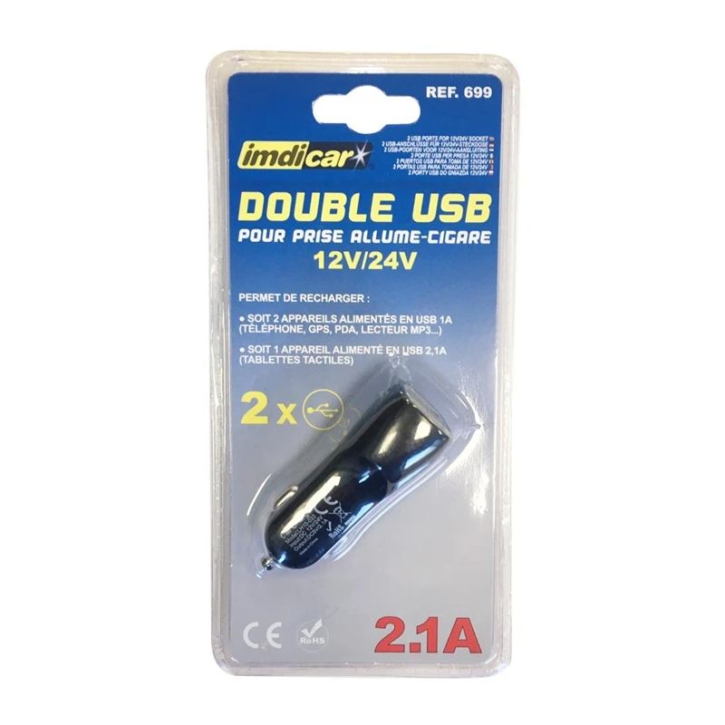 Automašīnas lādētājs 2 × USB