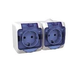 Dubultā kontaktligzda Schneider Cedar Plus. balta