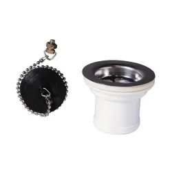 Головка сифона для умывальника-для раковины-для ванной Tycner 32310005, 70 мм, белый-из нержавеющей стали