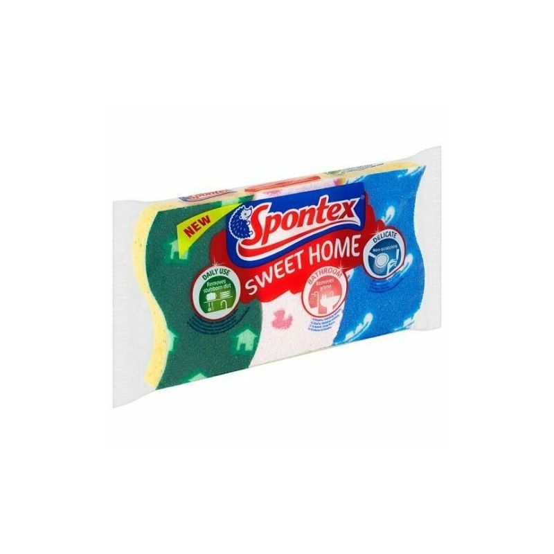 Tīrīšanas sūklis Spontex. daudzkrāsains. 3 gab.