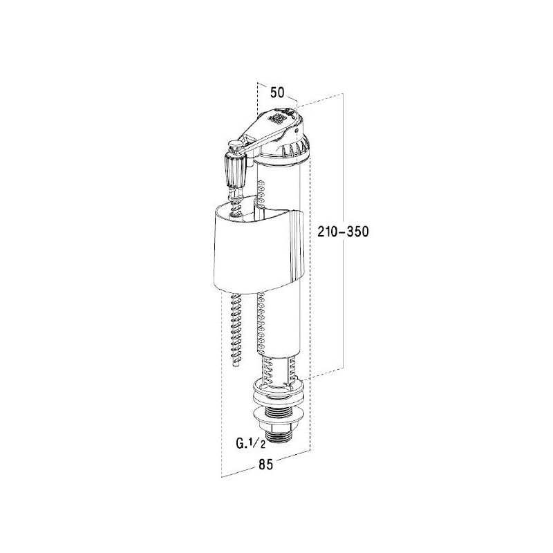 Vārsts Nicoll SIL50. 210 mm