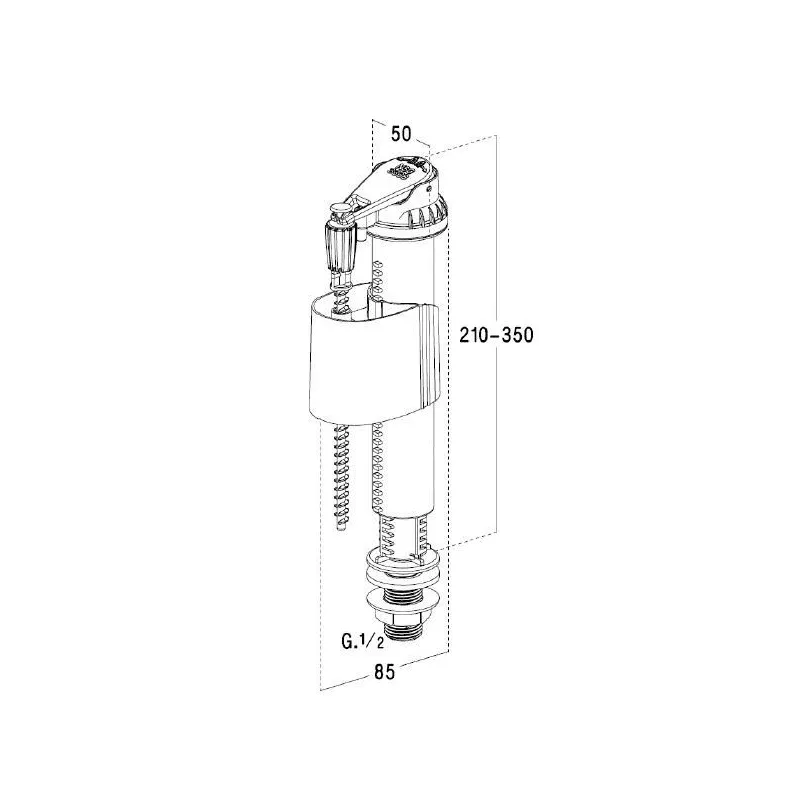 Vožtuvas Nicoll SIL50, 210 mm