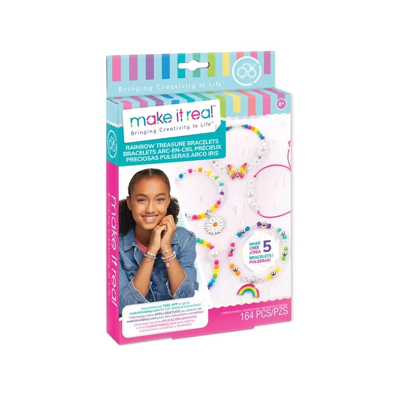 MAKE IT REAL DIY Rokassprādžu komplekts Varavīksnes dārgumi