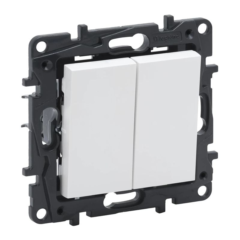 Slēdzis LEGRAND NILOE STEP, 2 taustiņi, balta krāsa