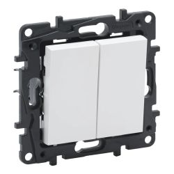 Slēdzis LEGRAND NILOE STEP, 2 taustiņi, balta krāsa