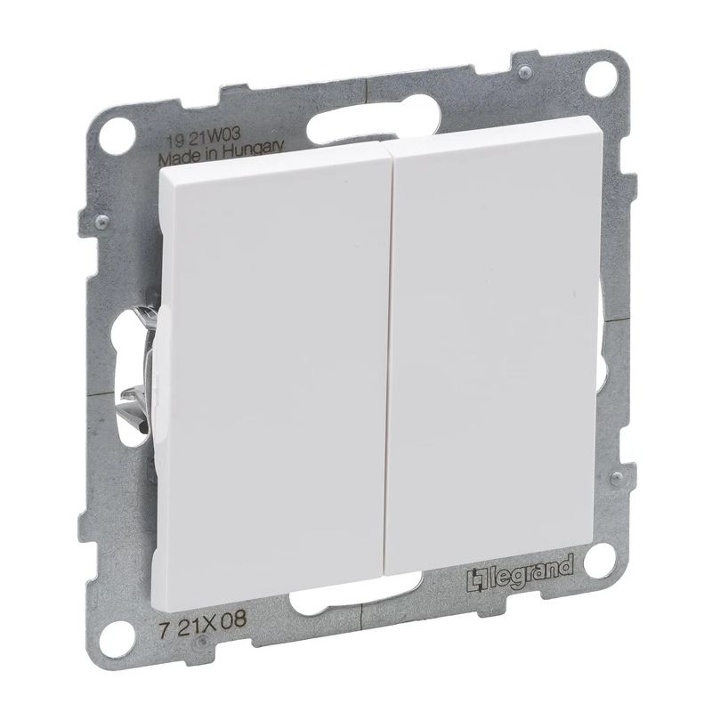 Slēdzis LEGRAND SUNO, 2 taustiņi, balta krāsa