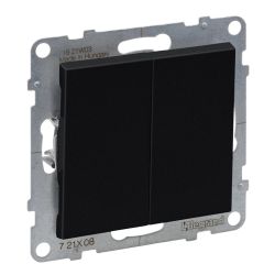 Slēdzis LEGRAND SUNO, 2 taustiņi, melnā krāsā