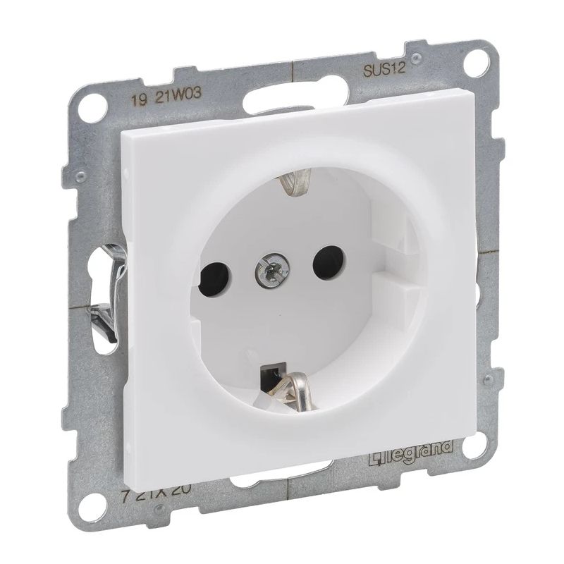 Rozete ar zemējumu legrand suno balta