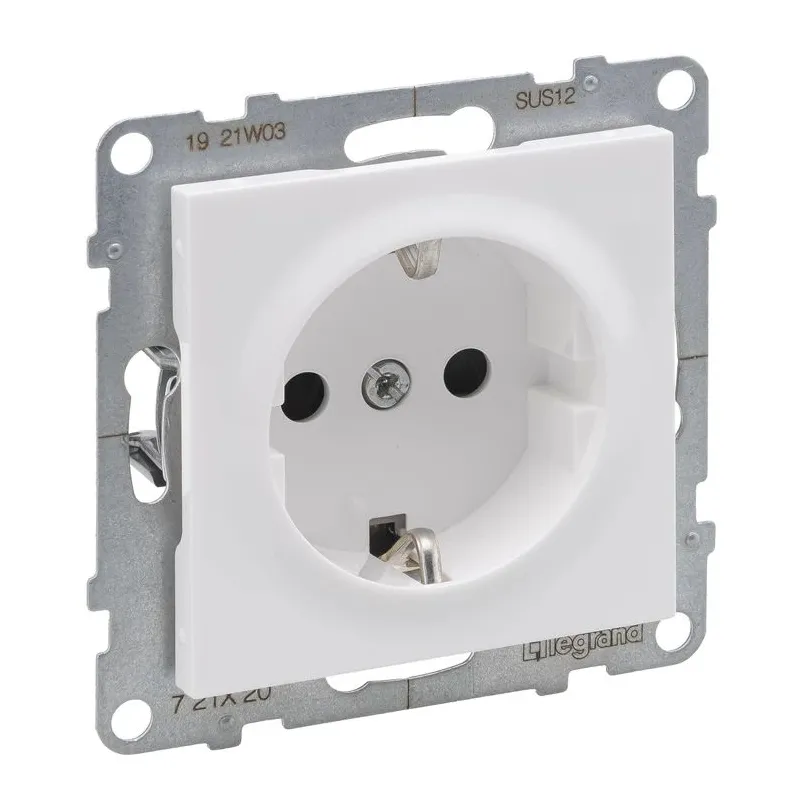 Kontaktligzda Legrand Suno 721120, Iezemēta rozete, balta krās.