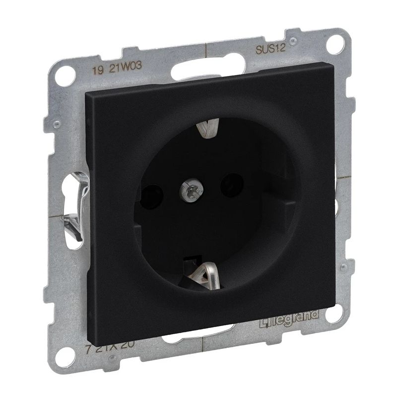 Kontaktdakšiņu savienotājs Legrand Suno. Iezemēta rozete.