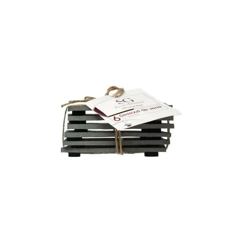 Stalo padėkliukas Secret de Gourmet 150079, 10 cm x 10 cm, Juoda sp.-Pilka sp.