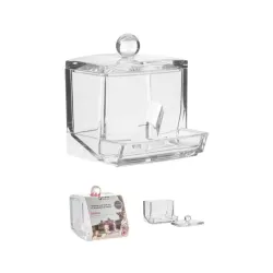 Vatos pagaliukų dėžutė, skaidri sp., 9.3 cm x 9.9 cm x 8.1 cm