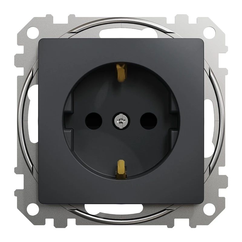 Kontaktdakša SCHNEIDER SEDNA DESIGN, ar zemi, antracīta