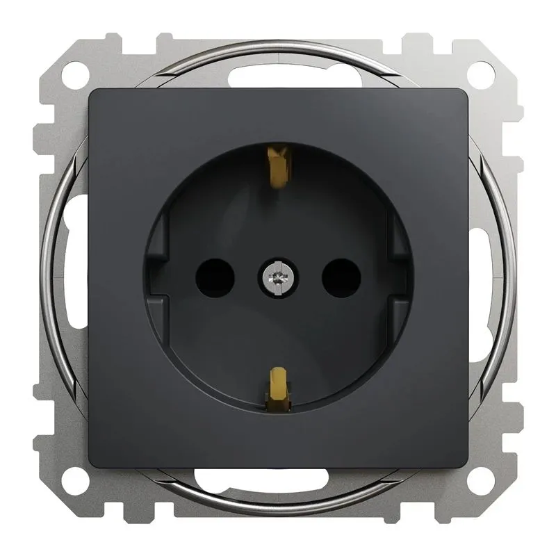 Kontaktligzda Schneider Electric Sedna Design SDD114022, Iezemēta rozete, antracīta