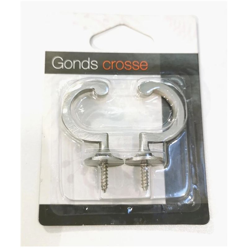 Aizkariņu virves āķi sudraba krāsā. 2 gab.