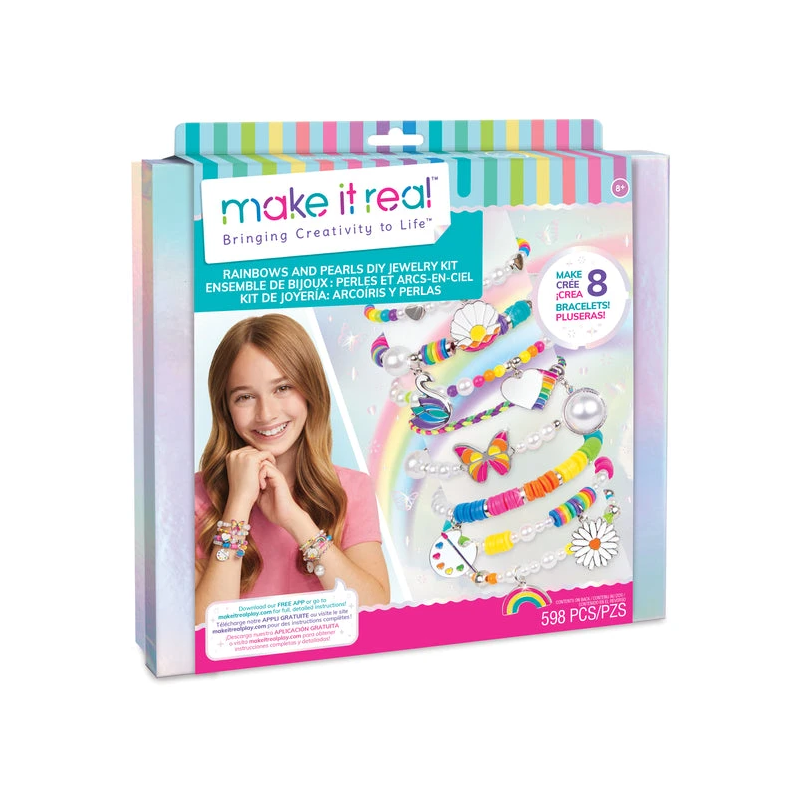 MAKE IT REAL DIY Rotaslietu komplekts Varavīksnes un pērles