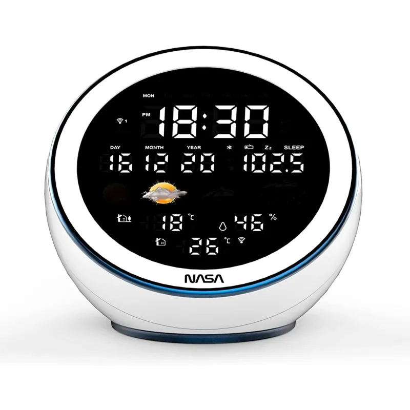 Nasa WSP1500 white Weather Station-Speaker BT Moon