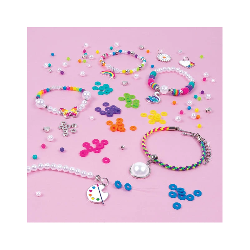 MAKE IT REAL DIY Rotaslietu komplekts Varavīksnes un pērles