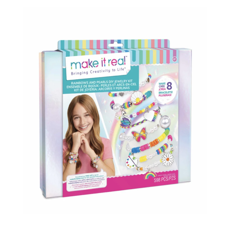 MAKE IT REAL DIY Rotaslietu komplekts Varavīksnes un pērles