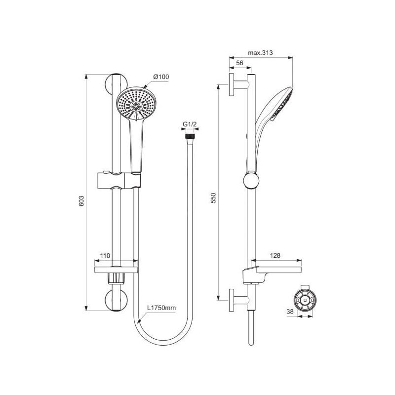 Dušas komplekts idealrain soft 3 b9415aa