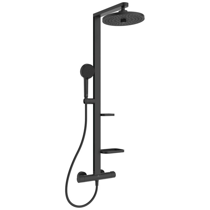 Termostat dušas komplekts alu+ melns matēts