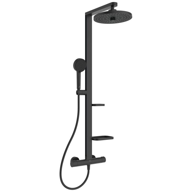 Termostat dušas komplekts alu+ melns matēts