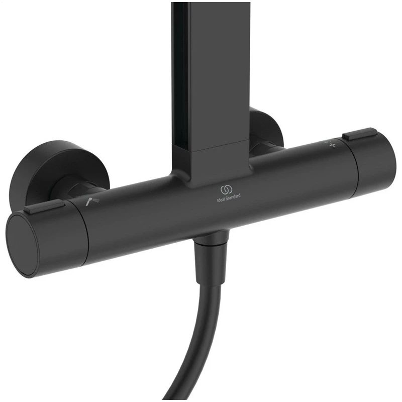 Termostat dušas komplekts alu+ melns matēts