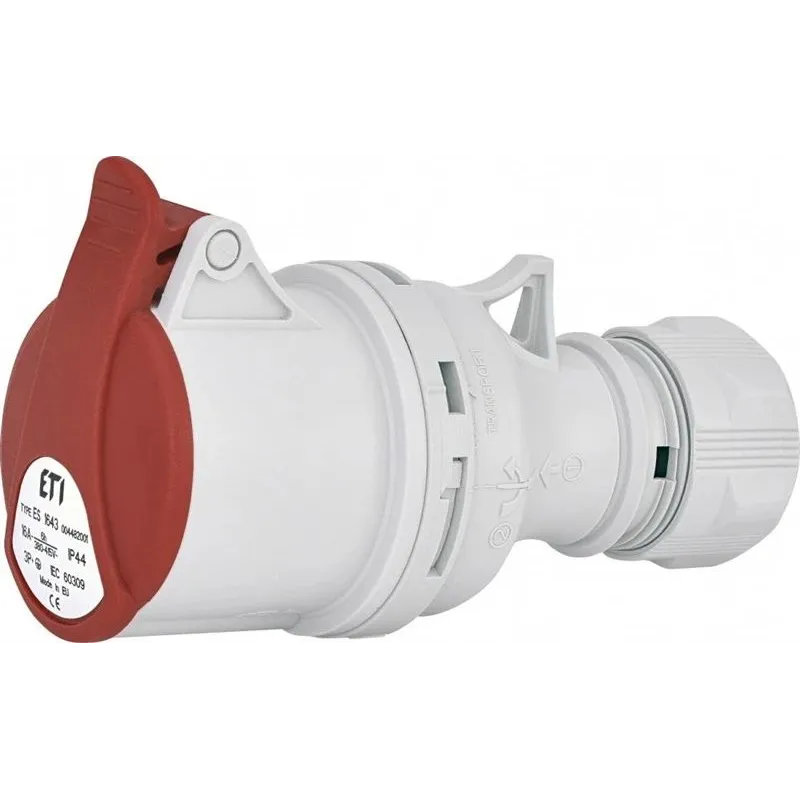 Kontaktdakšiņu savienotājs ETI 004482001, balta krās.-sarkana krās.