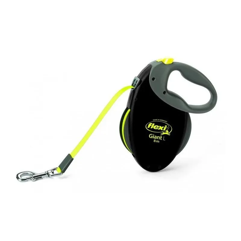 Automātiskā pavada Flexi Giant, melna krās.-dzeltena krās., L