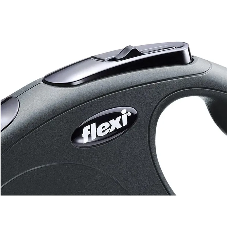 Automātiskā pavada Flexi New Classic Cord, melna krās., S 5m