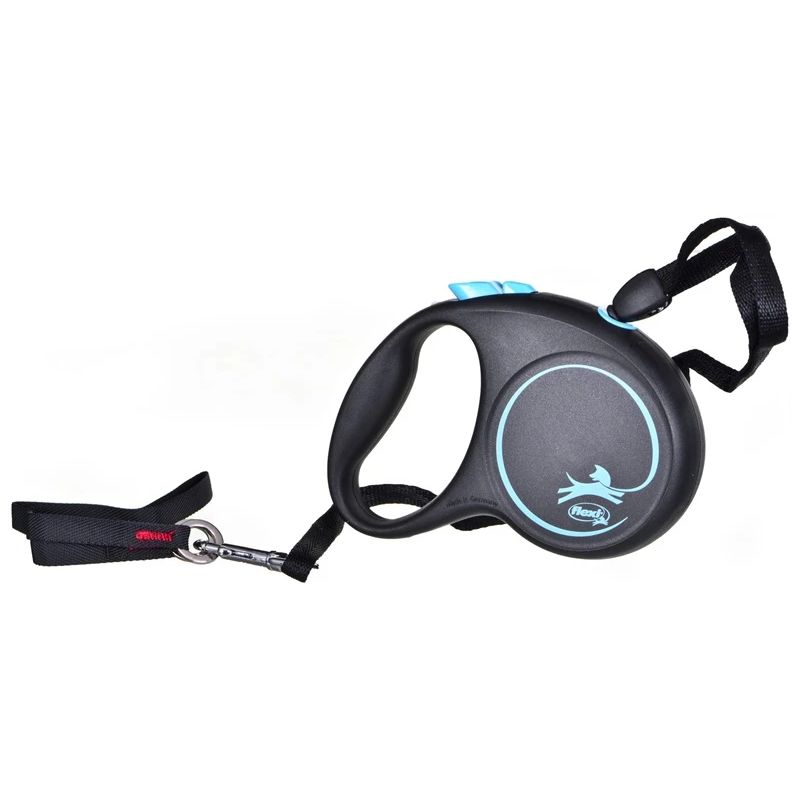 Automātiskā pavada Flexi Black Design. zila-melna. 5 m