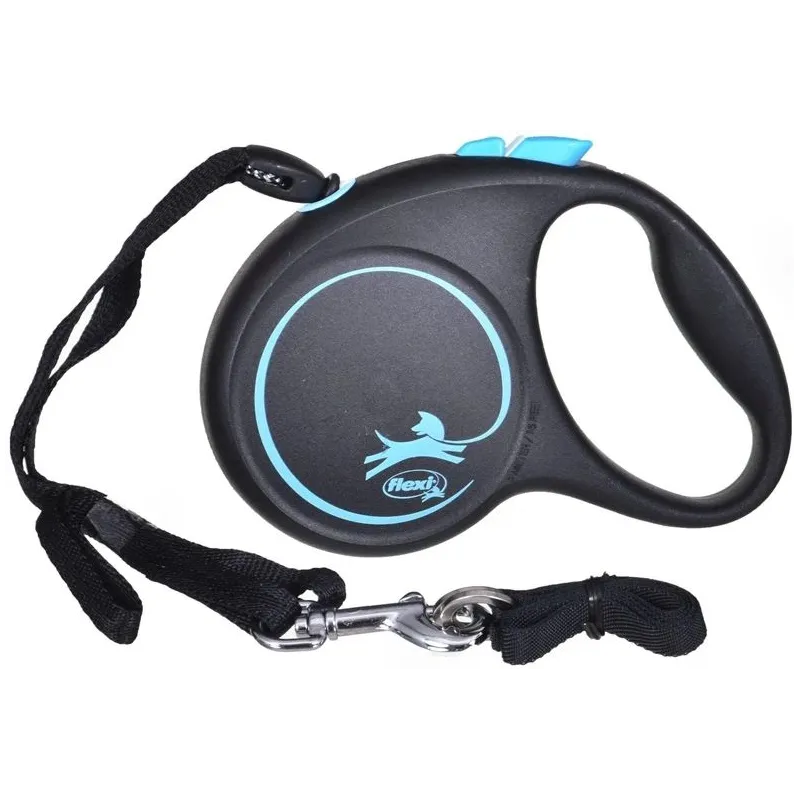 Automatinis pavadėlis Flexi Black Design mėlynas-juodas 5m