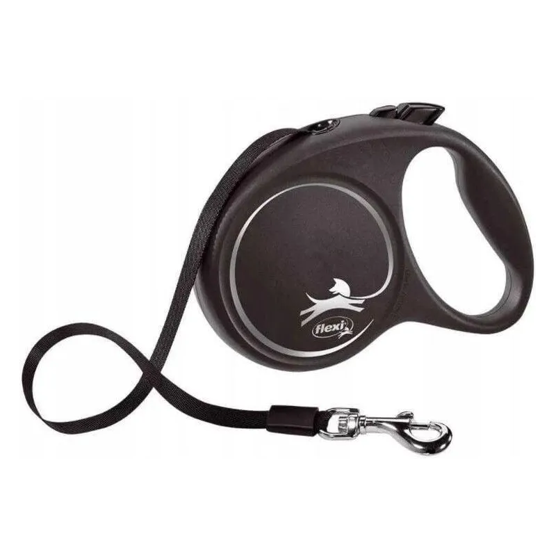 Automātiskā pavada Flexi Black Design. melna. 5 m