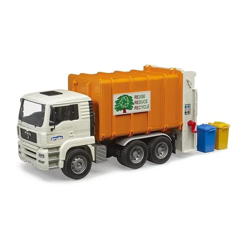 Rotaļlietu atkritumu vedējs Bruder GARBAGE TRUCK 4080202-2696, 1:16, daudzkrāsaina