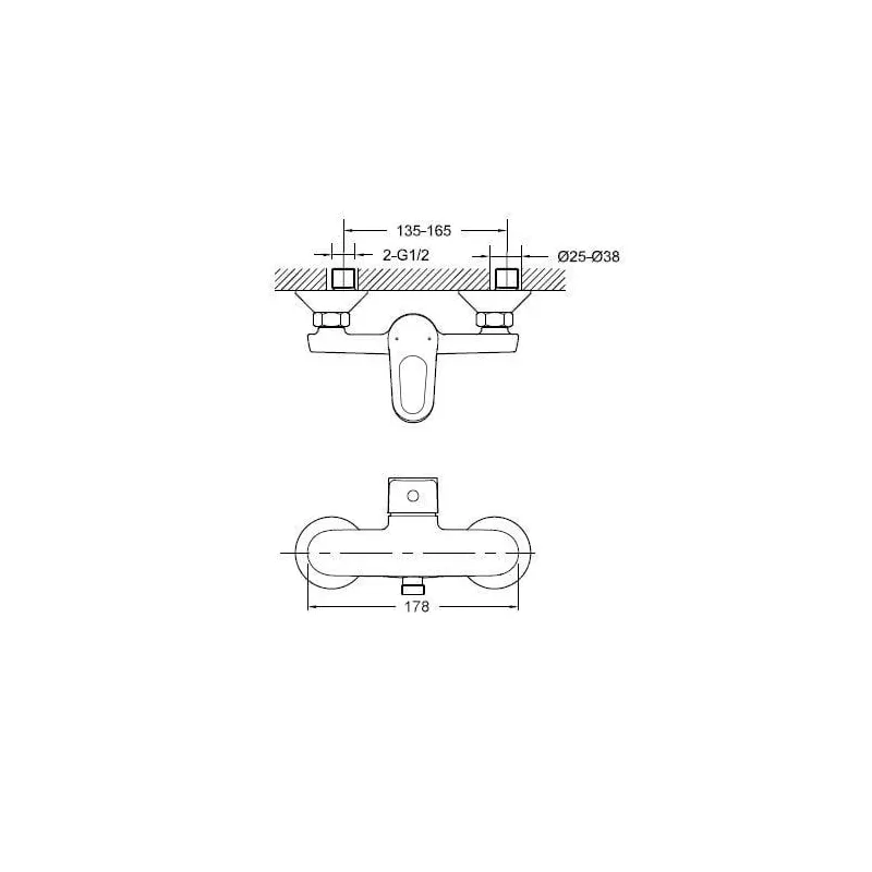 Dušas jaucējkrāns Thema Lux Wanda L-1105, hroma krās.