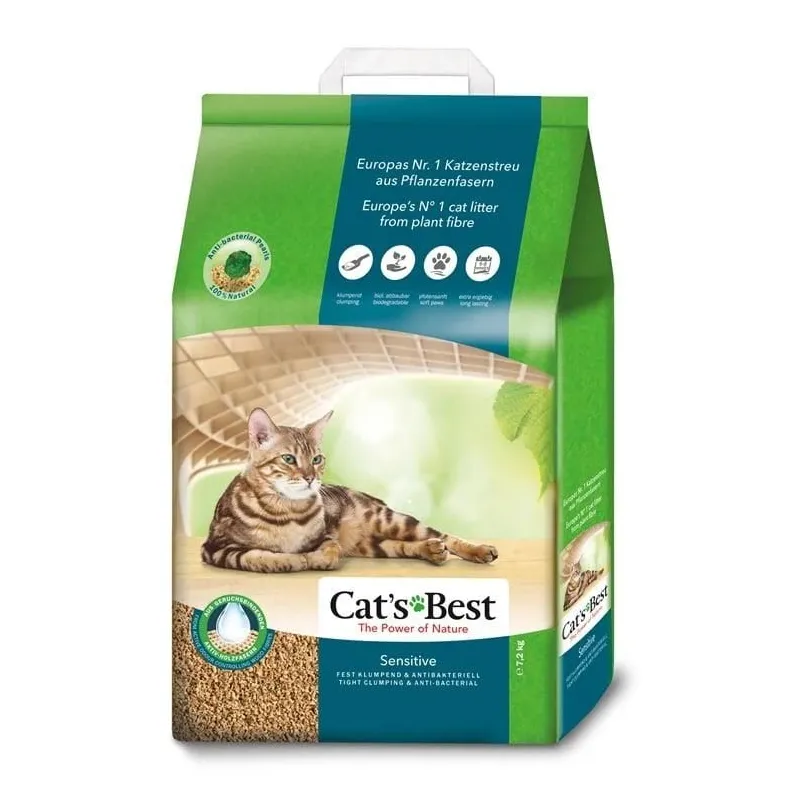 Kačių kraikas Cat's Best Sensitive 4002973257135, medienos drožlių ,sušokantis,, 20 l