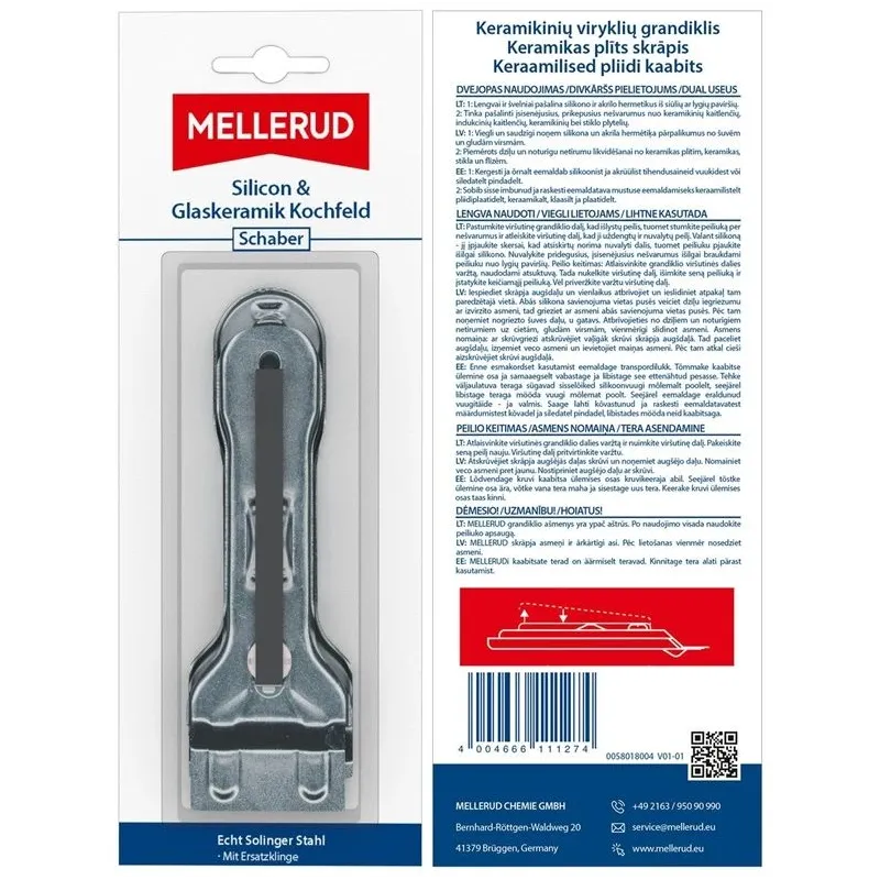 Skrāpis, keramika-plītīm Mellerud Scraper