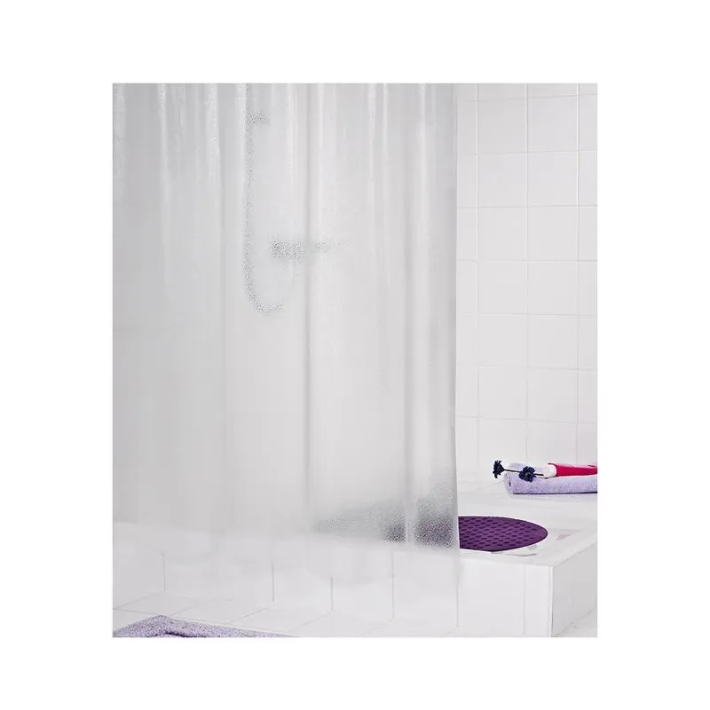 Dušas aizkars Ridder Crashed Ice 35830, caurspīdīga krās.-balta krās., 200 cm x 180 cm