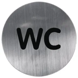 Durvju zīme pašlīmējoša WC, nerūs.tērauda