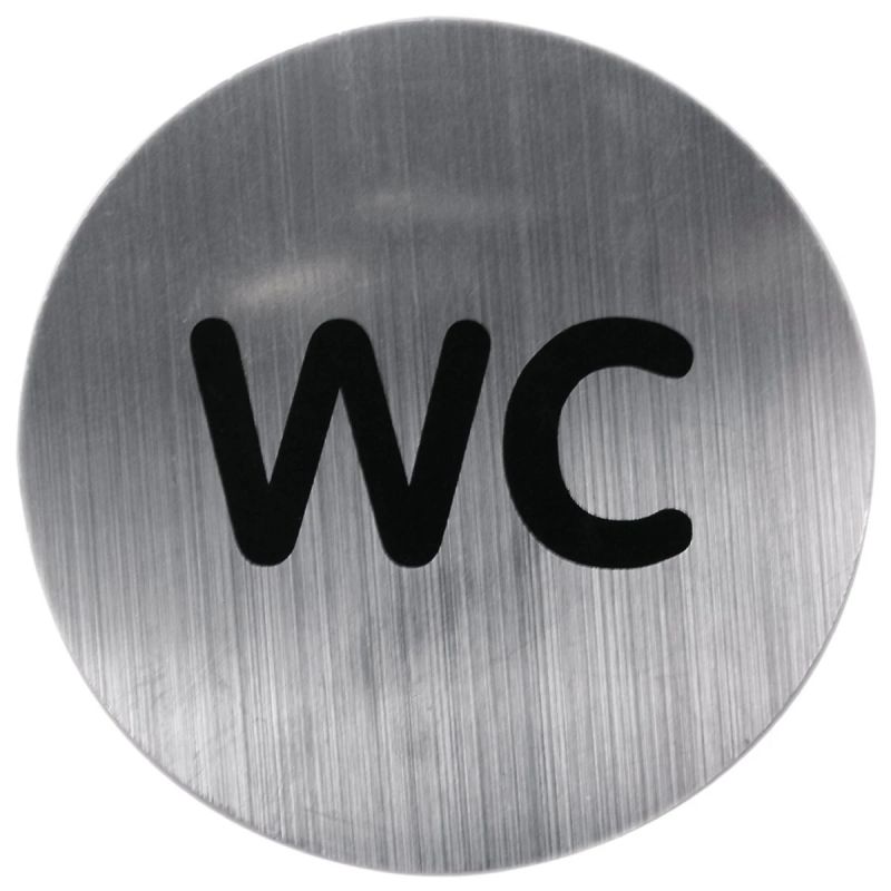 Durvju zīme pašlīmējoša WC, nerūs.tērauda