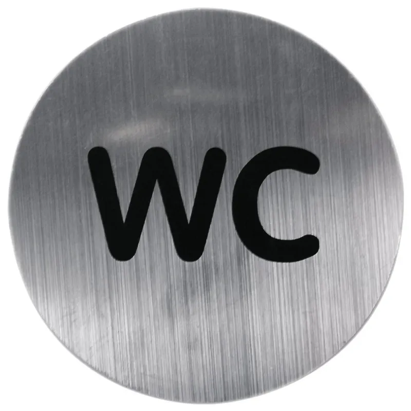 Durvju zīme pašlīmējoša WC, nerūs.tērauda