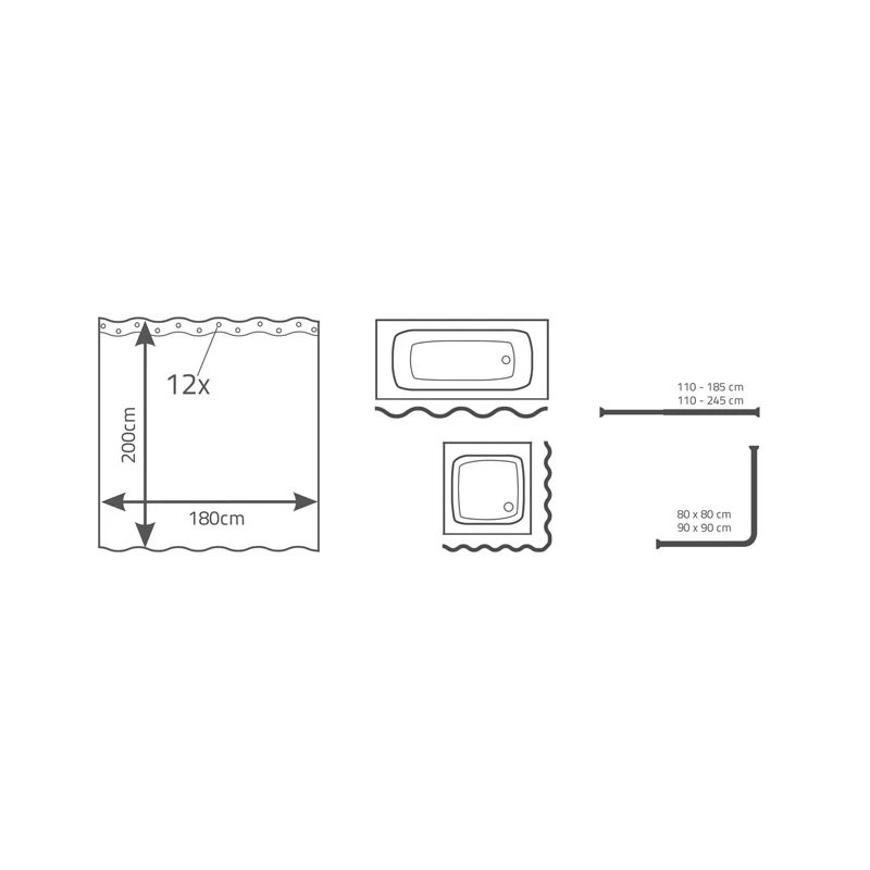 Aizkars vannas 1.8x2m 31840 blacky ,ridder,