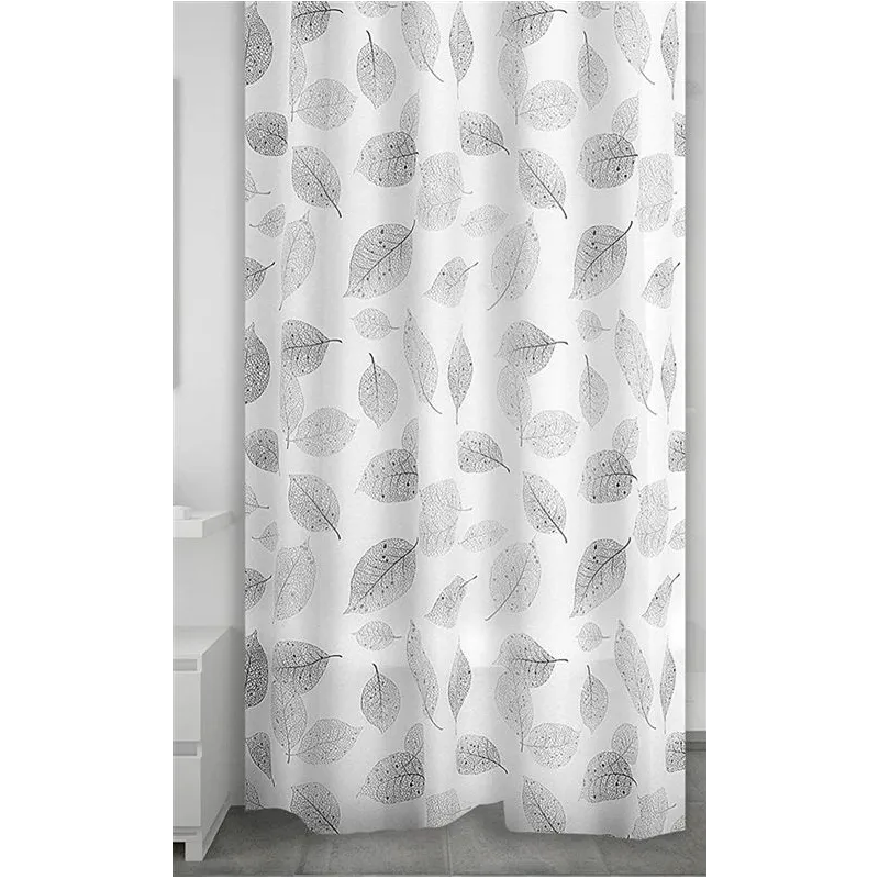 Dušas aizkars Ridder Fallin 303207, balta krās.-melna krās., 200 cm x 180 cm