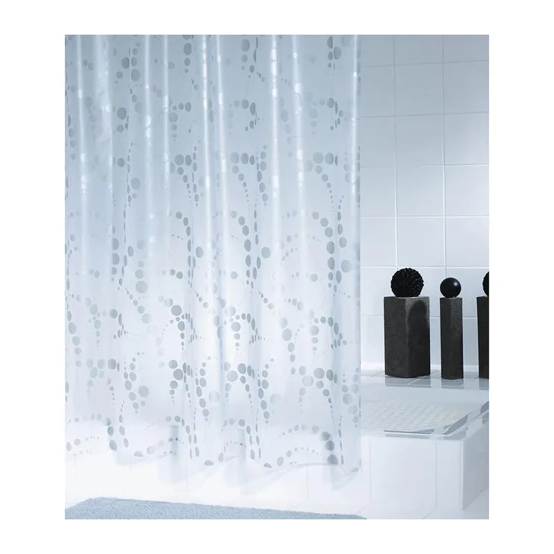 Душевая занавеска Ridder Silver 32377, белый цв.-серый цв., 200 см x 180 см