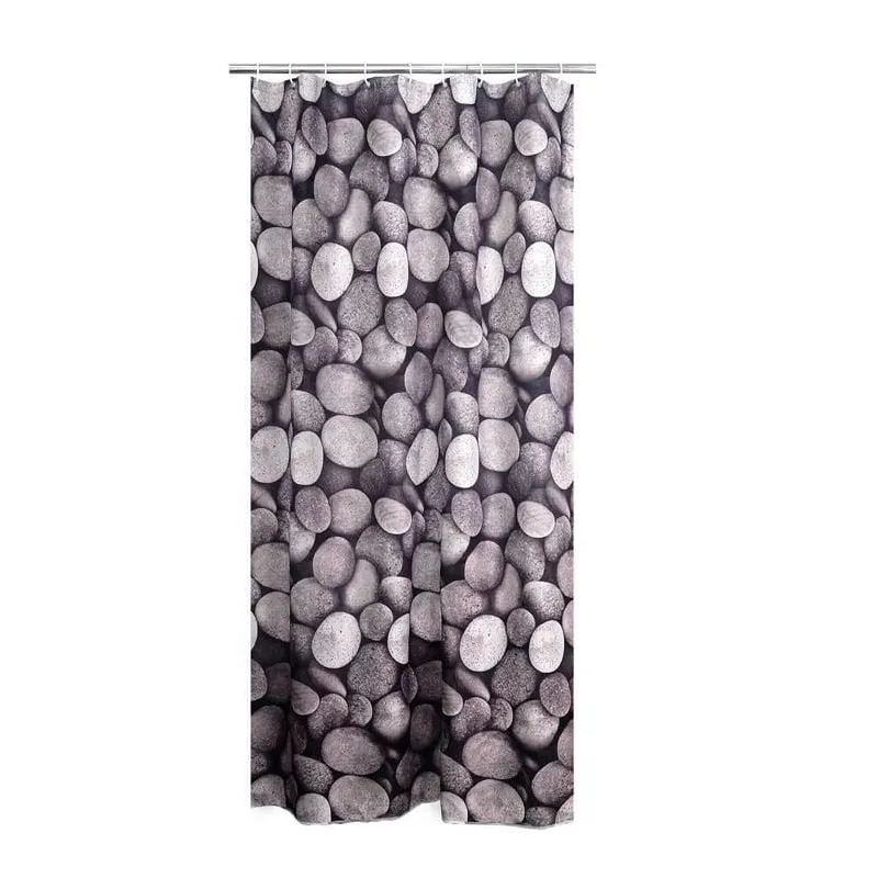 Dušas aizkars Ridder Piedras 403270, balta krās.-pelēka krās.-daudzkrāsaina, 200 cm x 180 cm