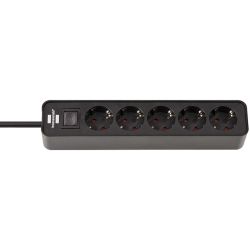 Pagarinātājs 5-vietīgs 16 A. 1.5M. Melns